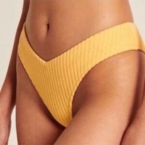 NWT Abercrombie and Fitch Yellow Textured Bikini Bottom